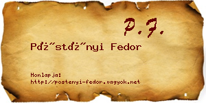 Pöstényi Fedor névjegykártya
